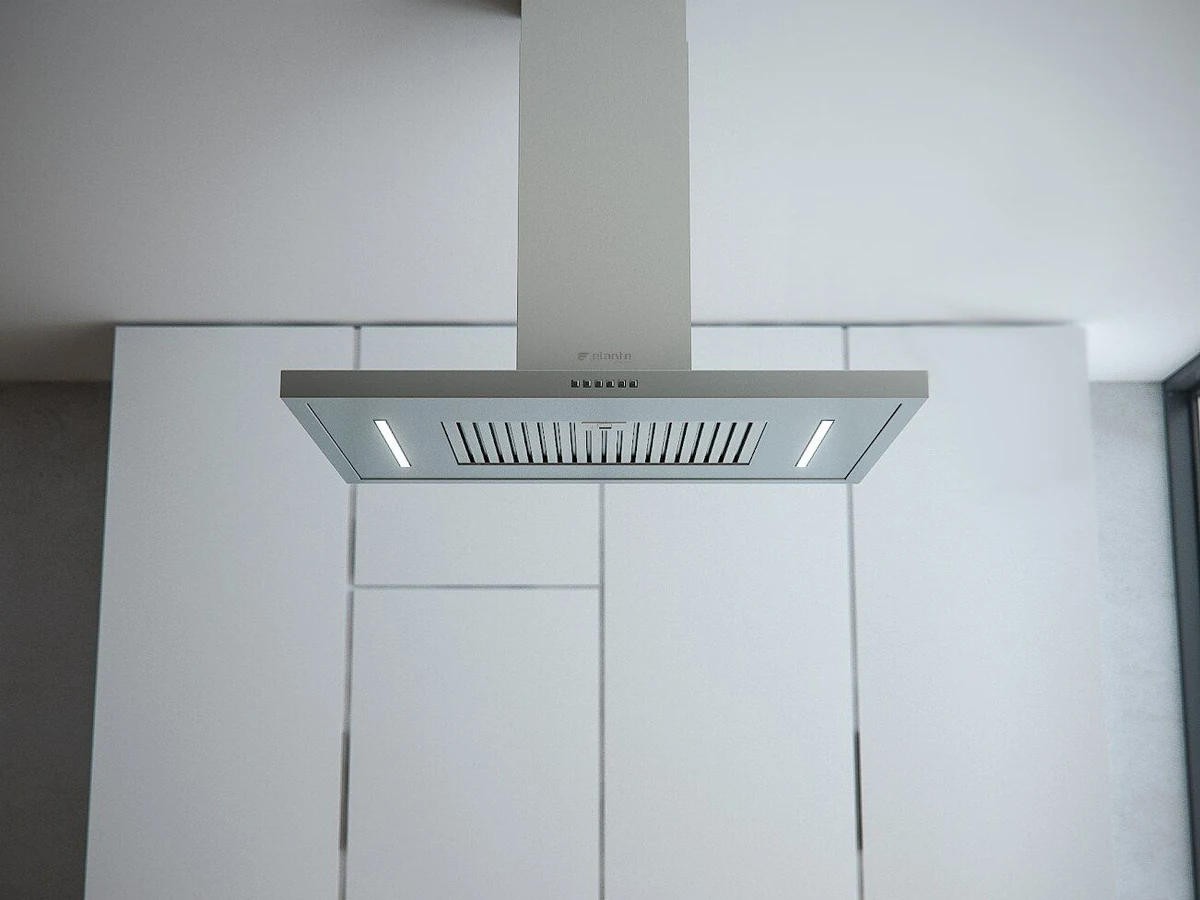 Coifa de ilha Elanto Professionale sobre cooktop