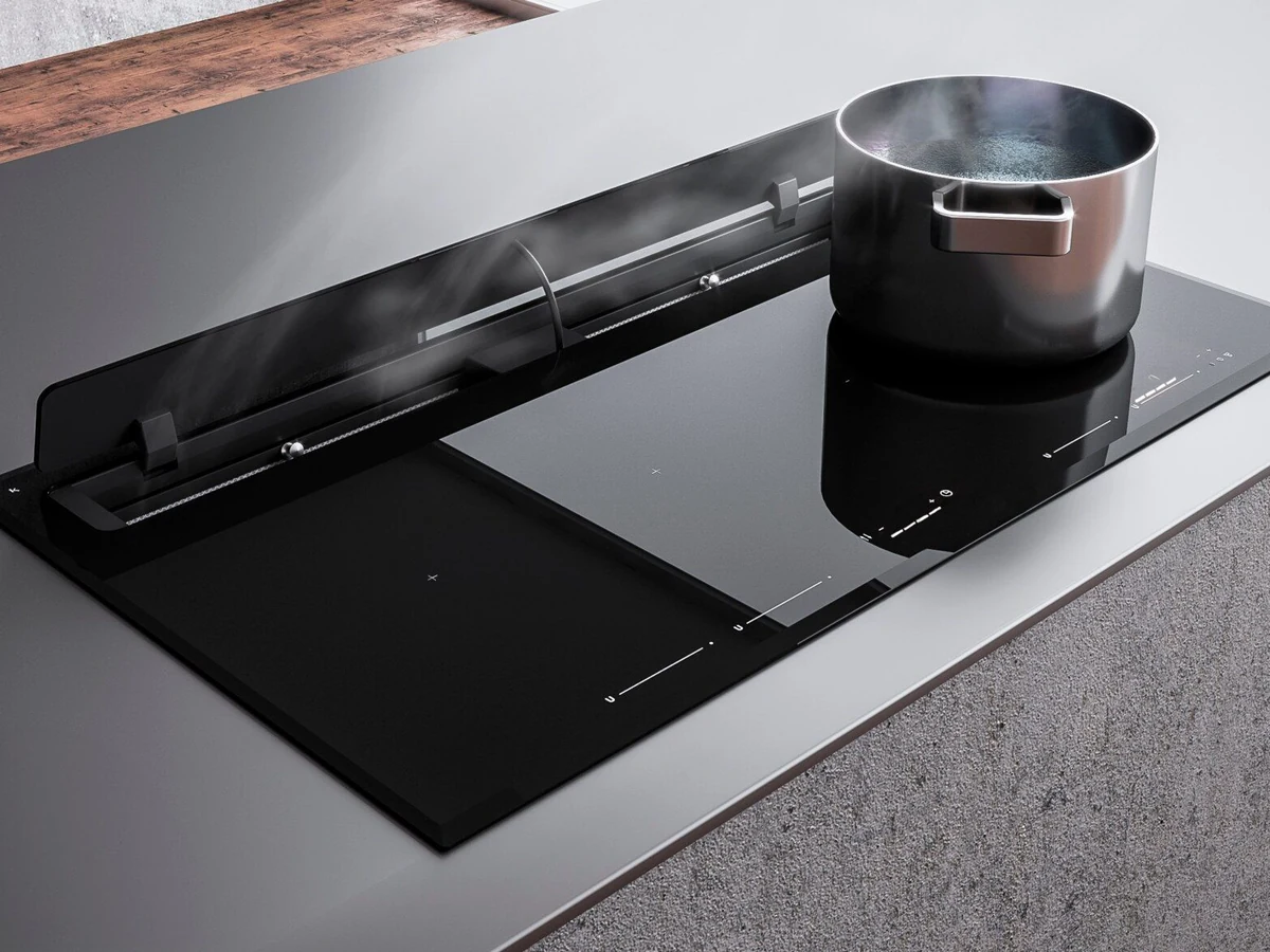 Cooktop de indução Elanto Nero Argento com coifa integrada